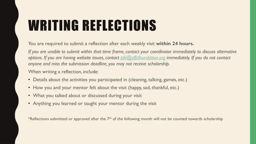 writing reflections