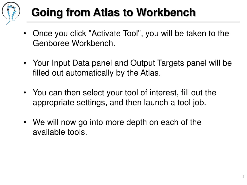 going from atlas to workbench 3