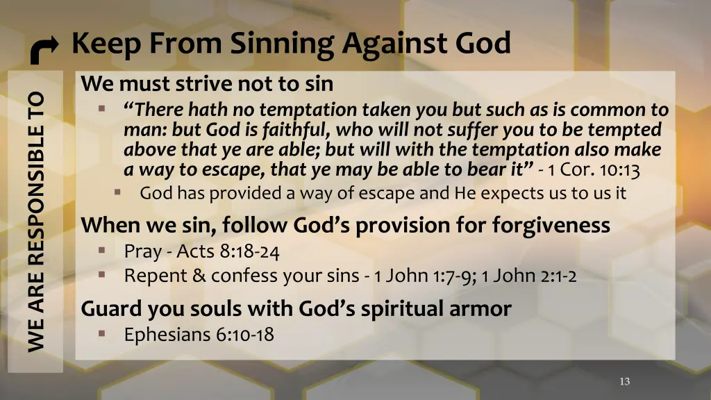 keep from sinning against god