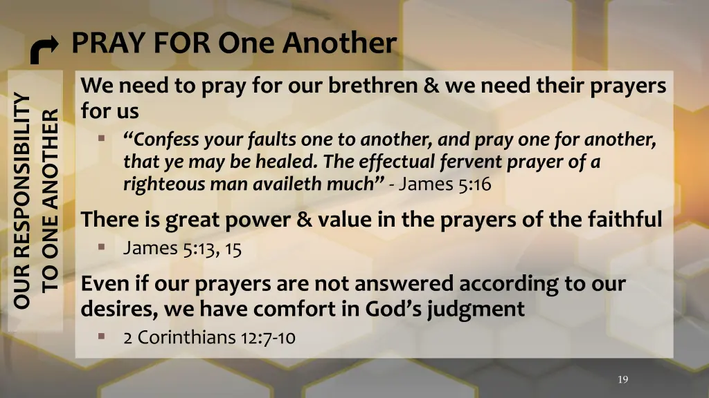 pray for one another