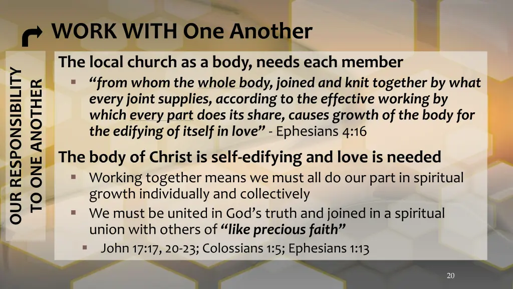 work with one another