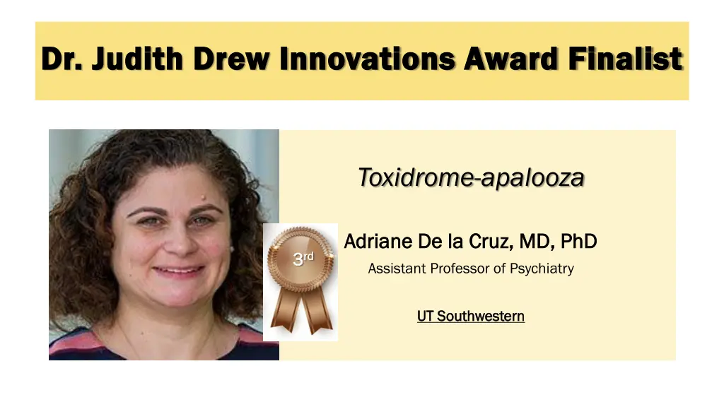 dr judith drew innovations award finalist