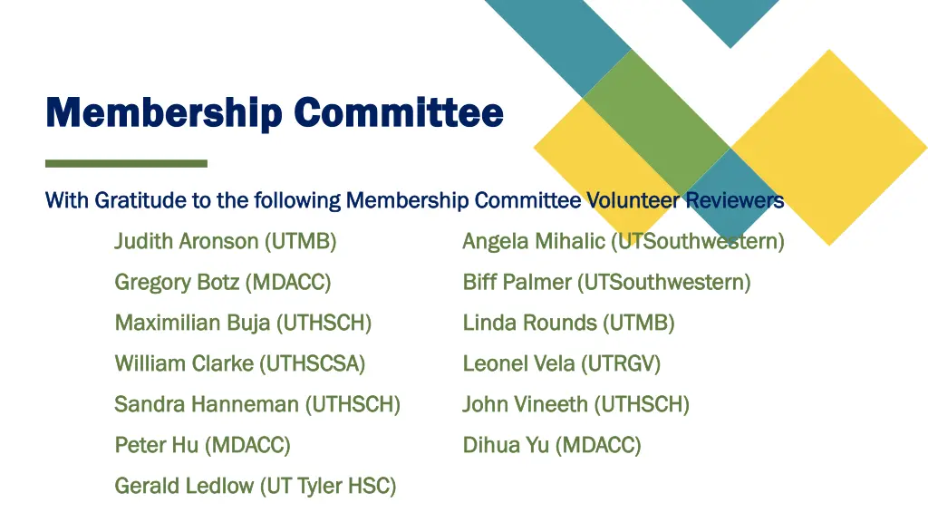 membership committee membership committee