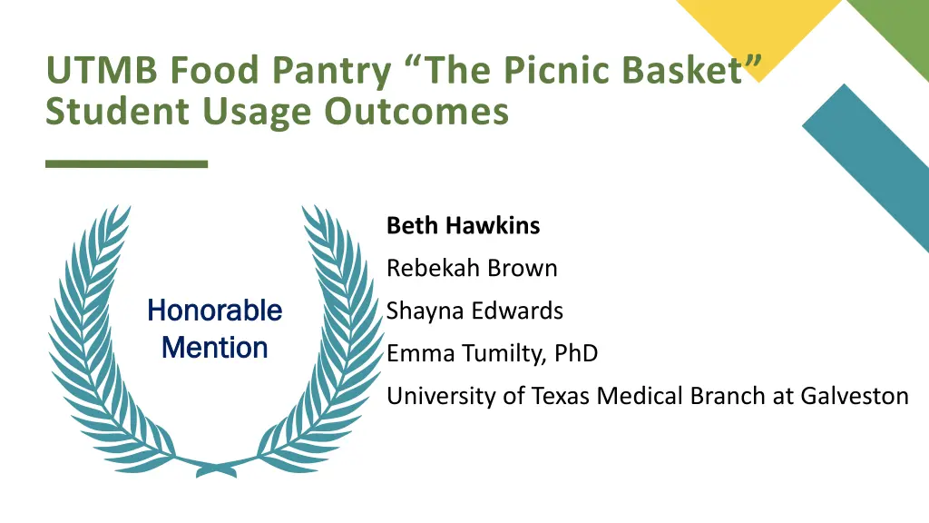 utmb food pantry the picnic basket student usage