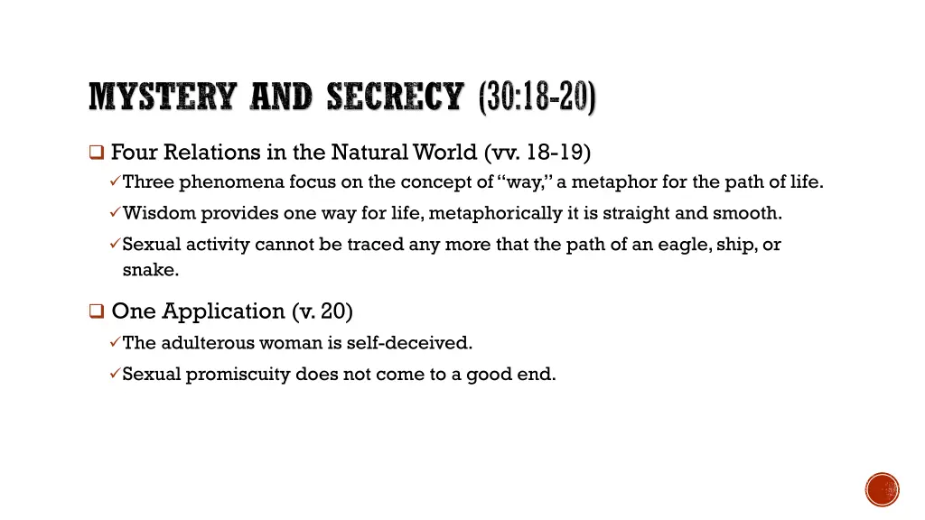 mystery and secrecy 30 18 20
