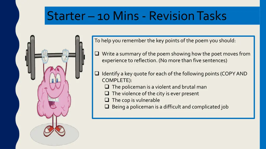 starter 10 mins revision tasks