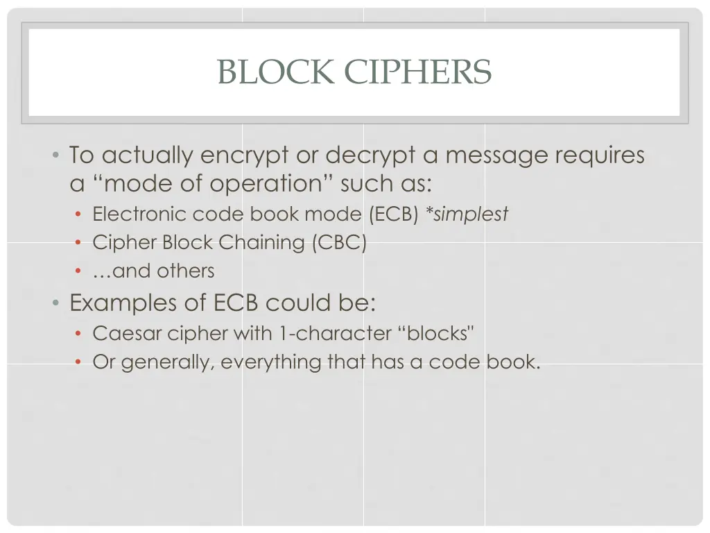 block ciphers