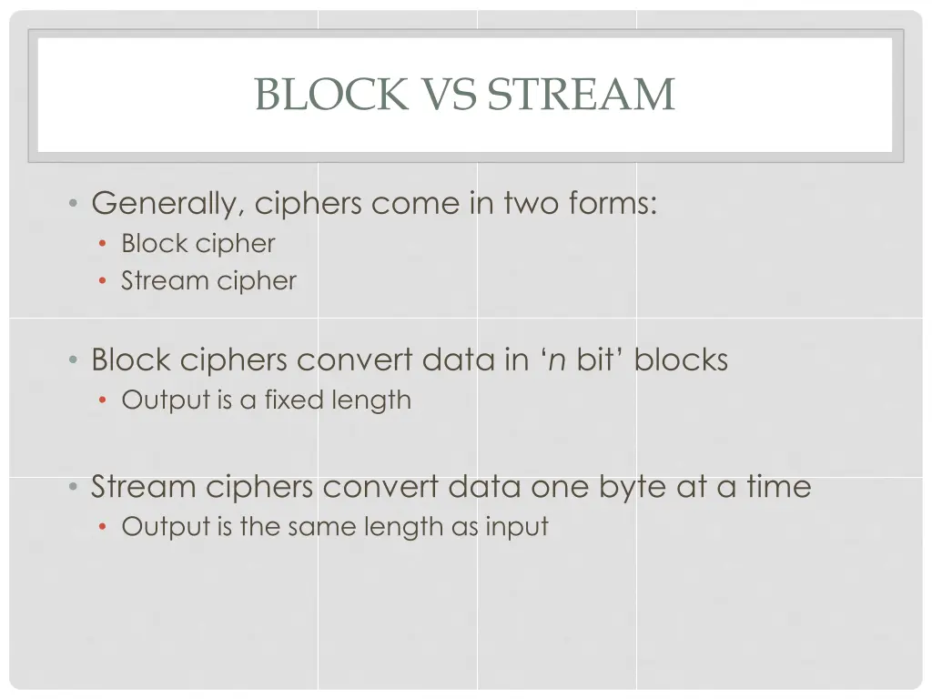 block vs stream