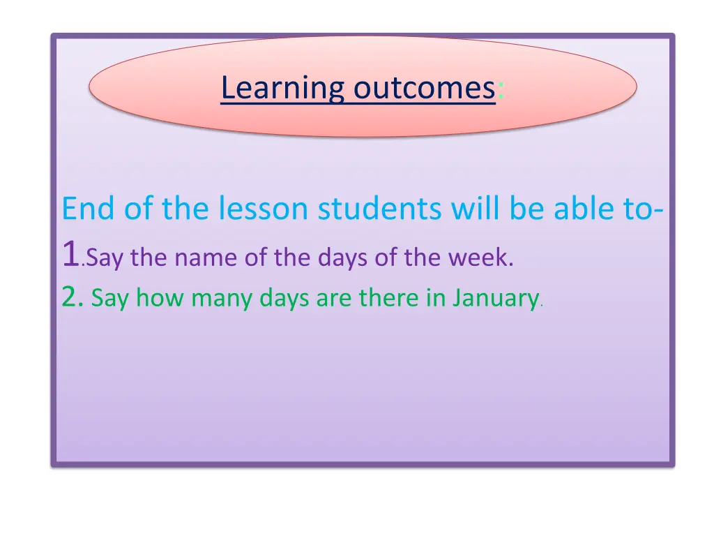 learning outcomes