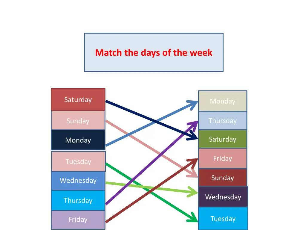match the days of the week