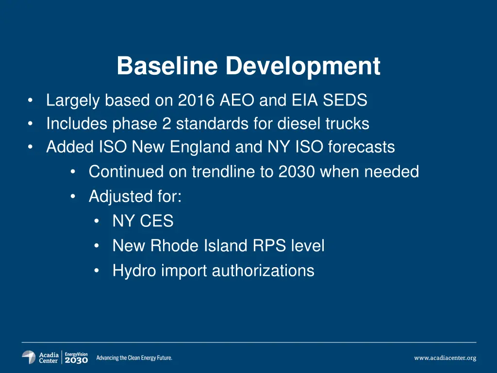 baseline development