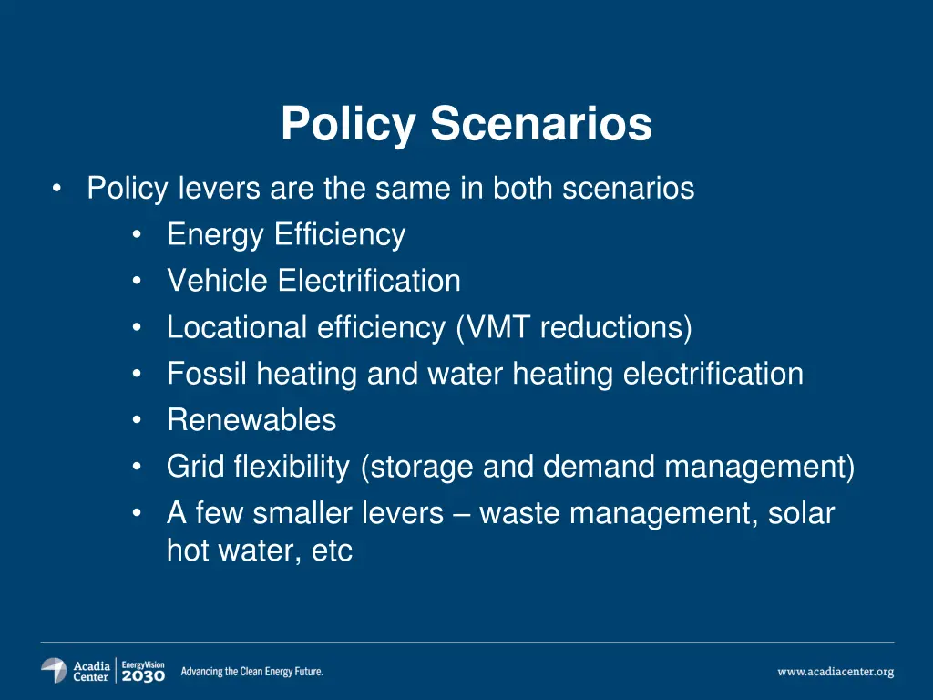 policy scenarios