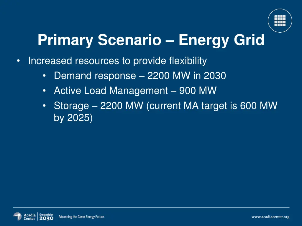 primary scenario energy grid