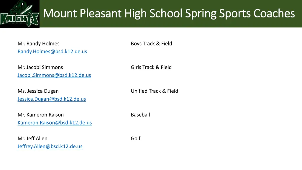 mount pleasant high school spring sports coaches
