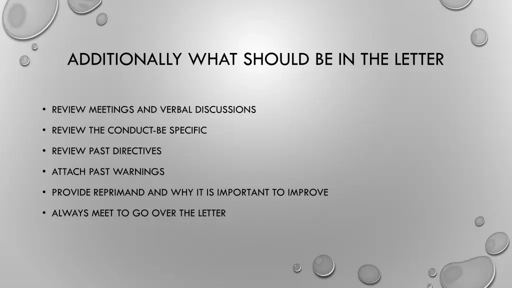 additionally what should be in the letter