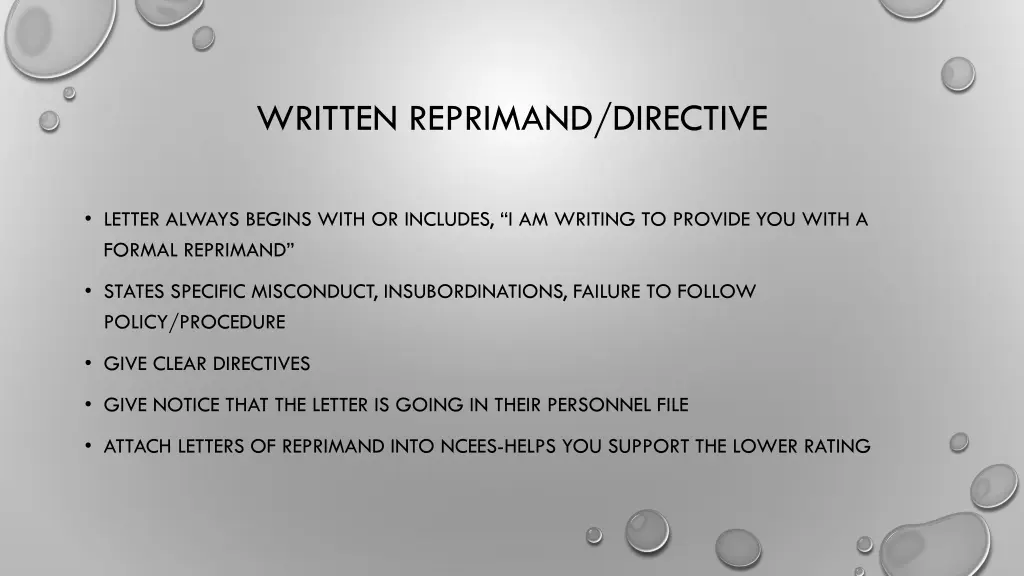 written reprimand directive