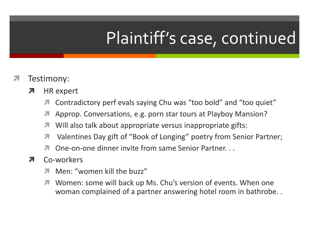 plaintiff s case continued