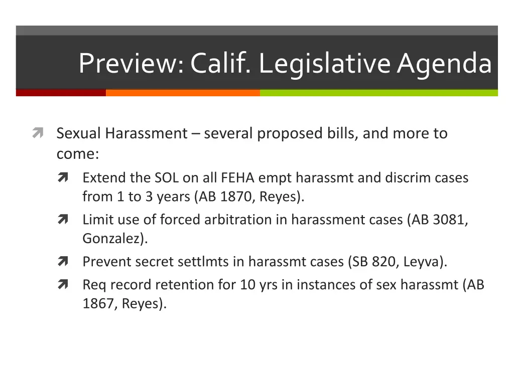 preview calif legislative agenda