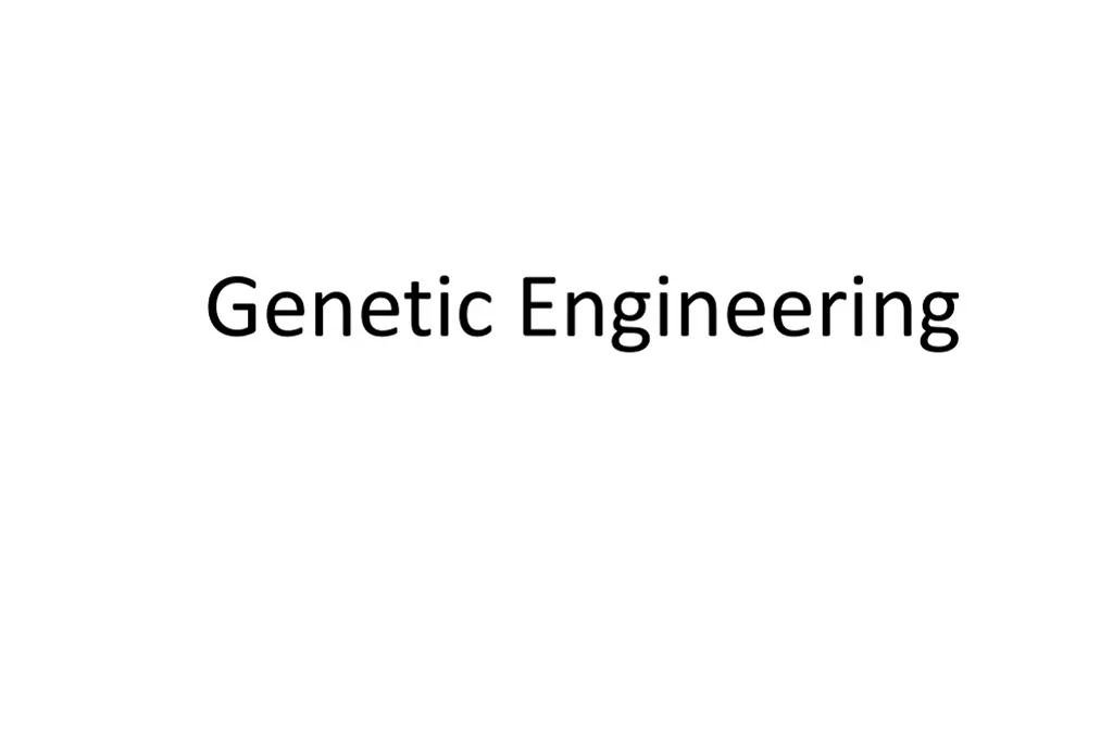 genetic engineering