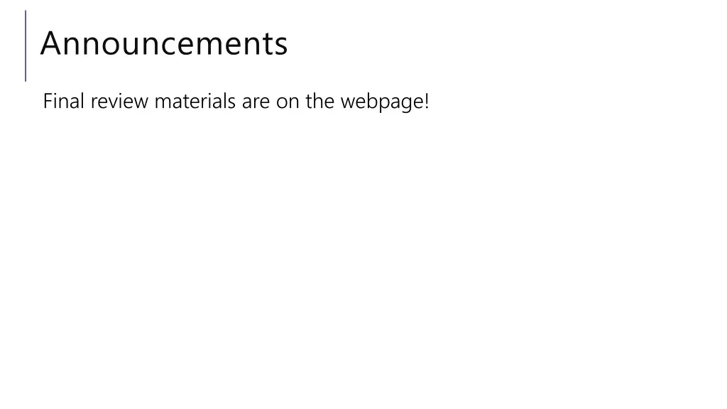 announcements