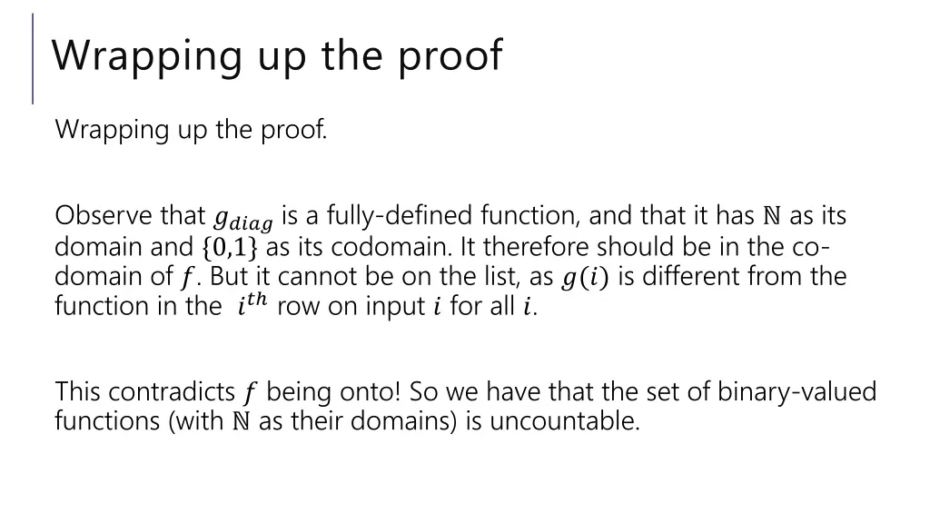 wrapping up the proof