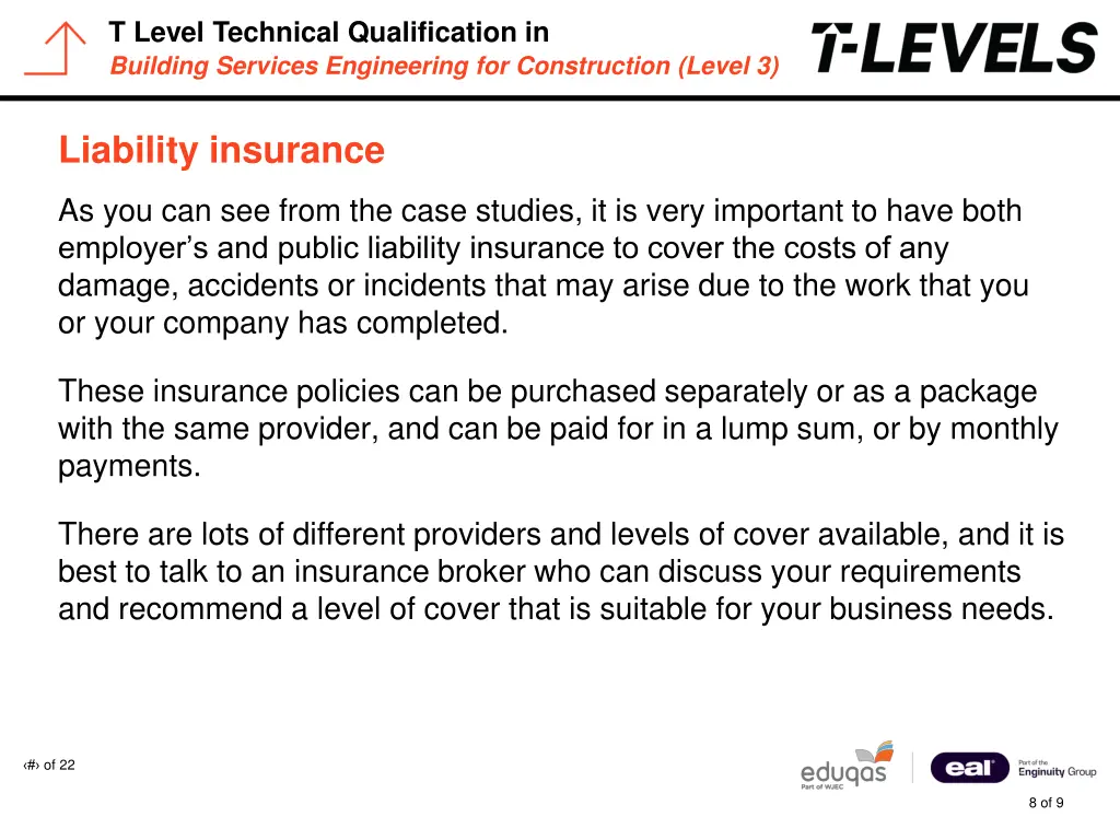 t level technical qualification in building 7