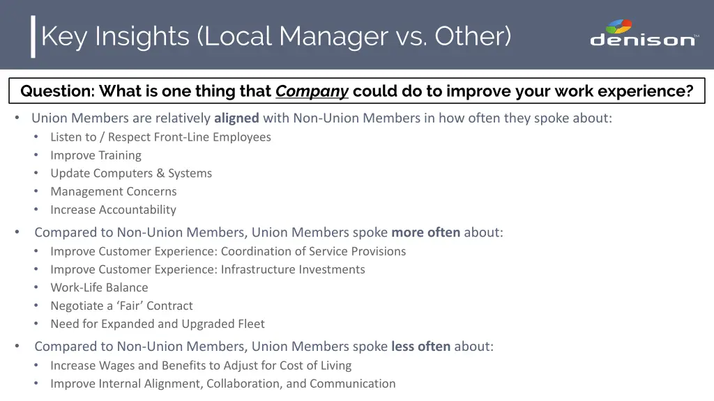 key insights local manager vs other