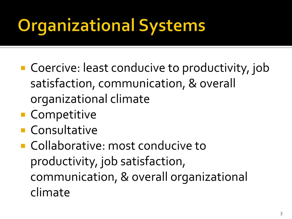 coercive least conducive to productivity
