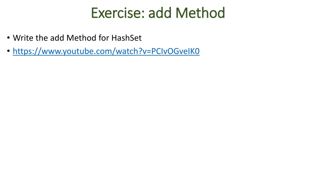 exercise add method exercise add method