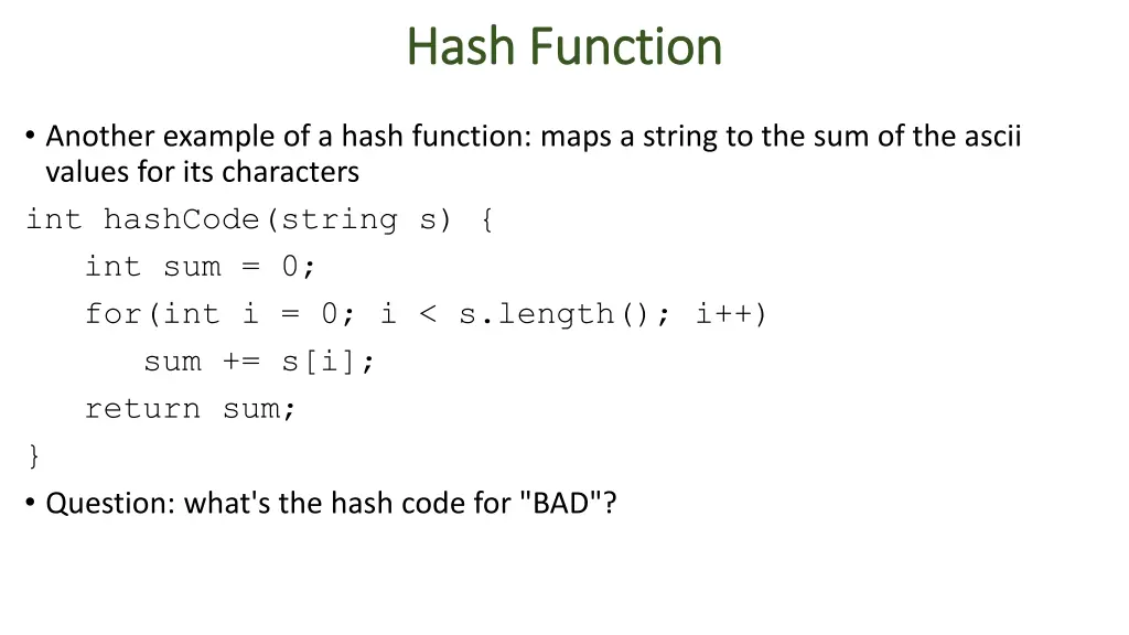 hash function hash function