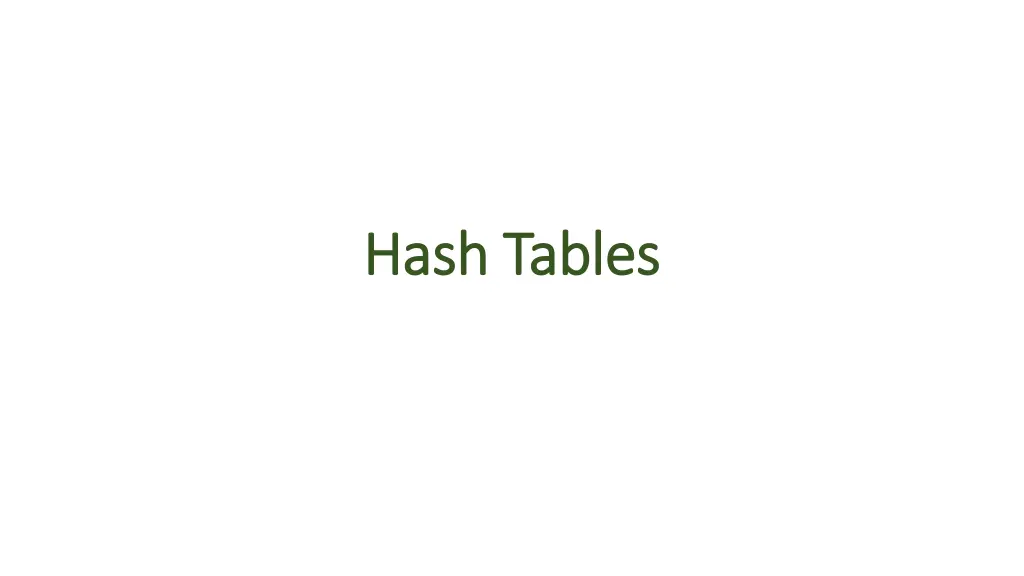 hash tables hash tables