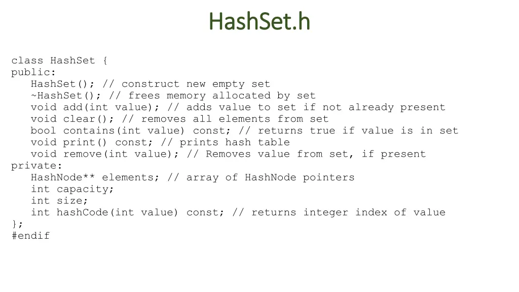 hashset h hashset h 1