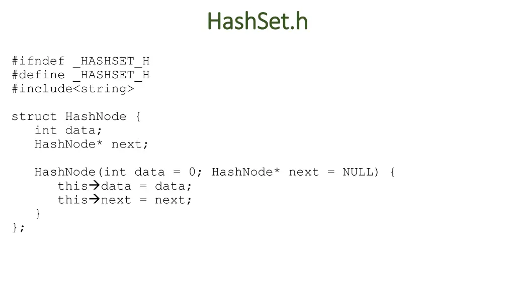 hashset h hashset h