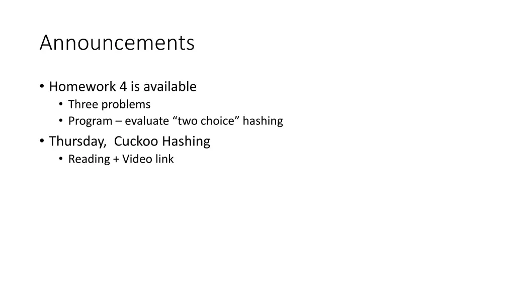 announcements