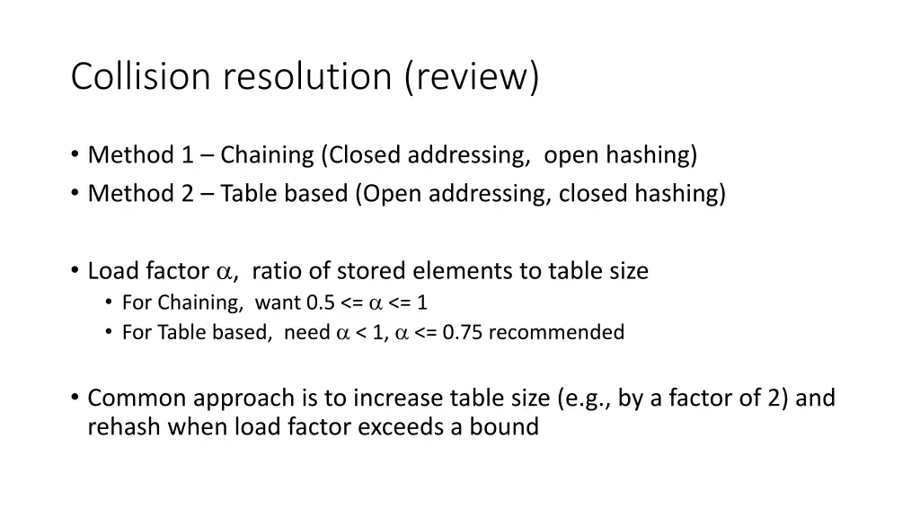 collision resolution review