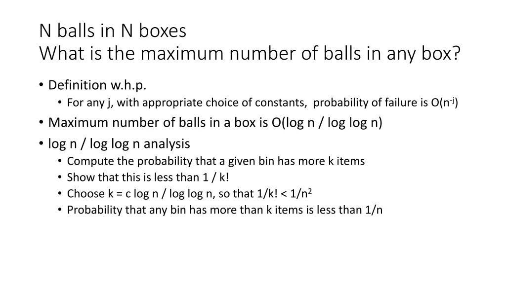 n balls in n boxes what is the maximum number