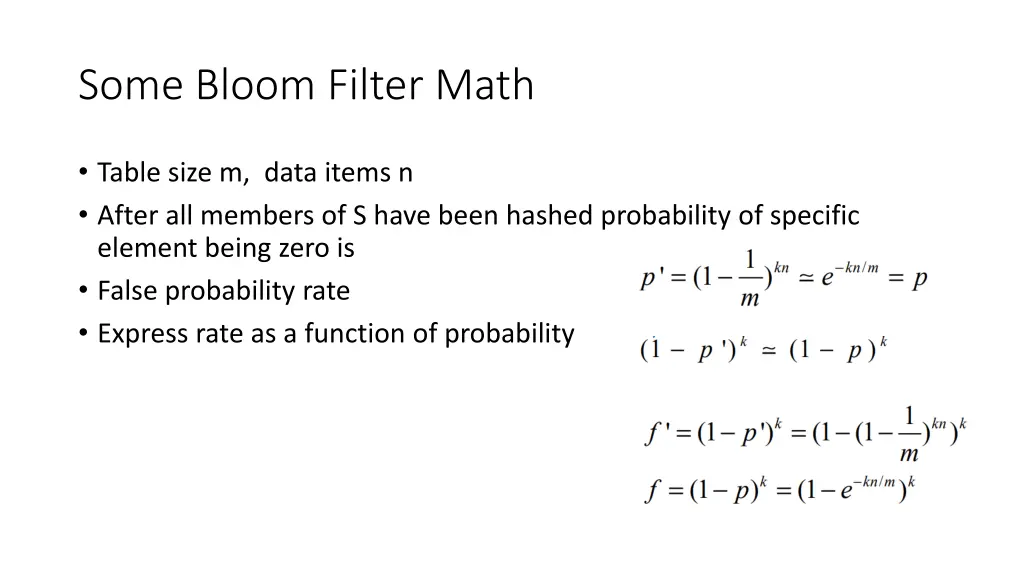 some bloom filter math
