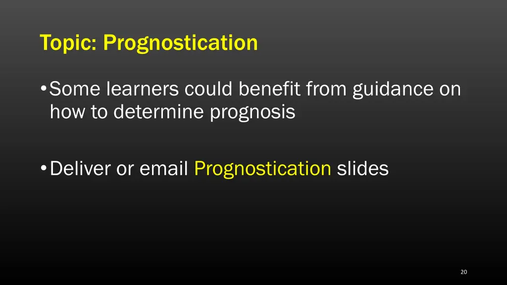 topic prognostication