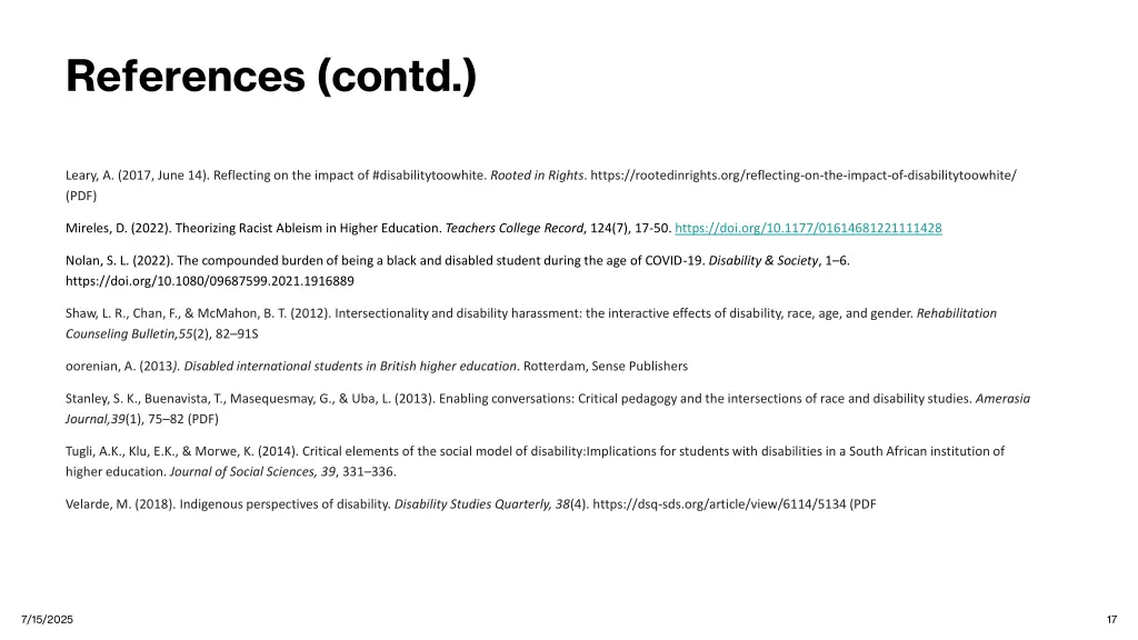 references contd