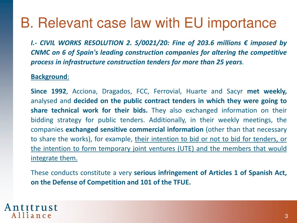 b relevant case law with eu importance