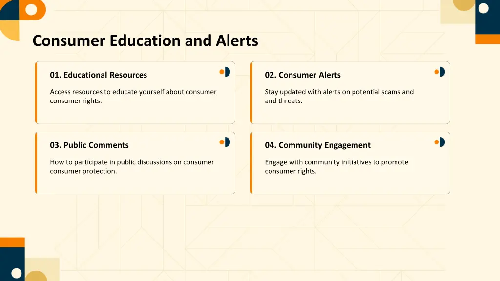 consumer education and alerts
