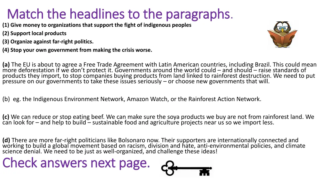 match the headlines to the paragraphs match
