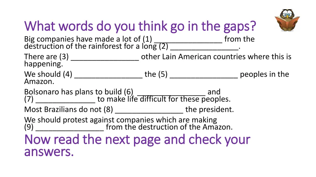 what words do you think go in the gaps what words
