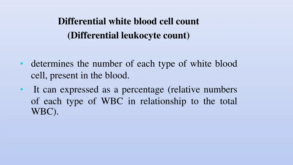 differential white blood cell count differential