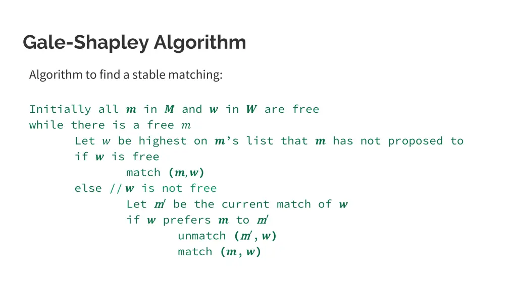 gale shapley algorithm
