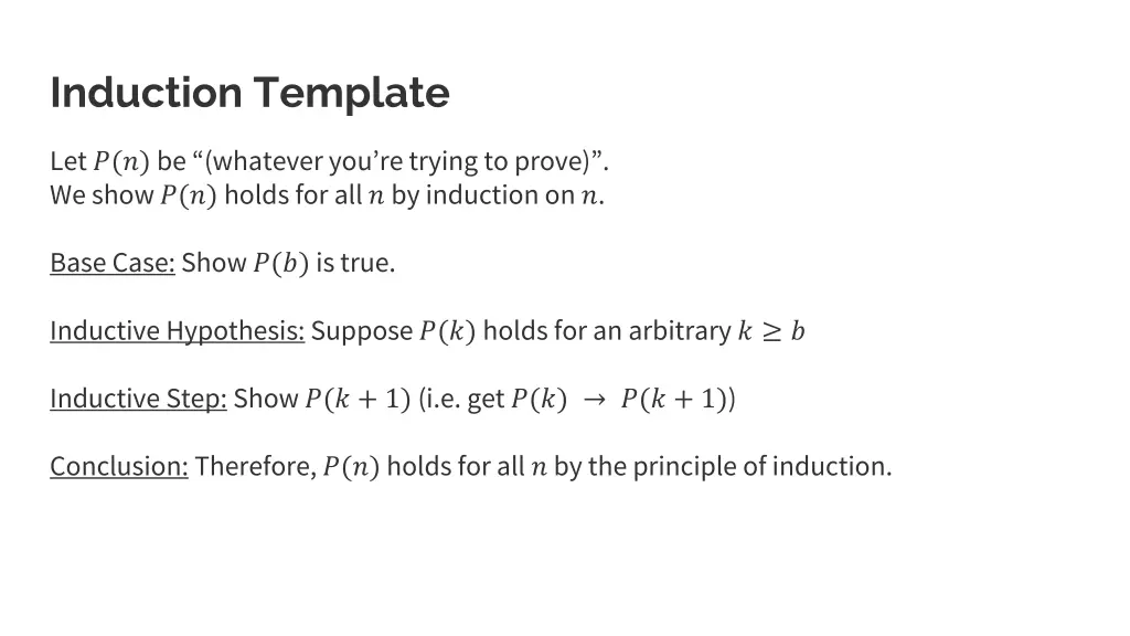 induction template