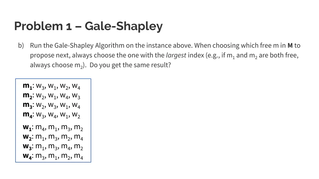 problem 1 gale shapley 11