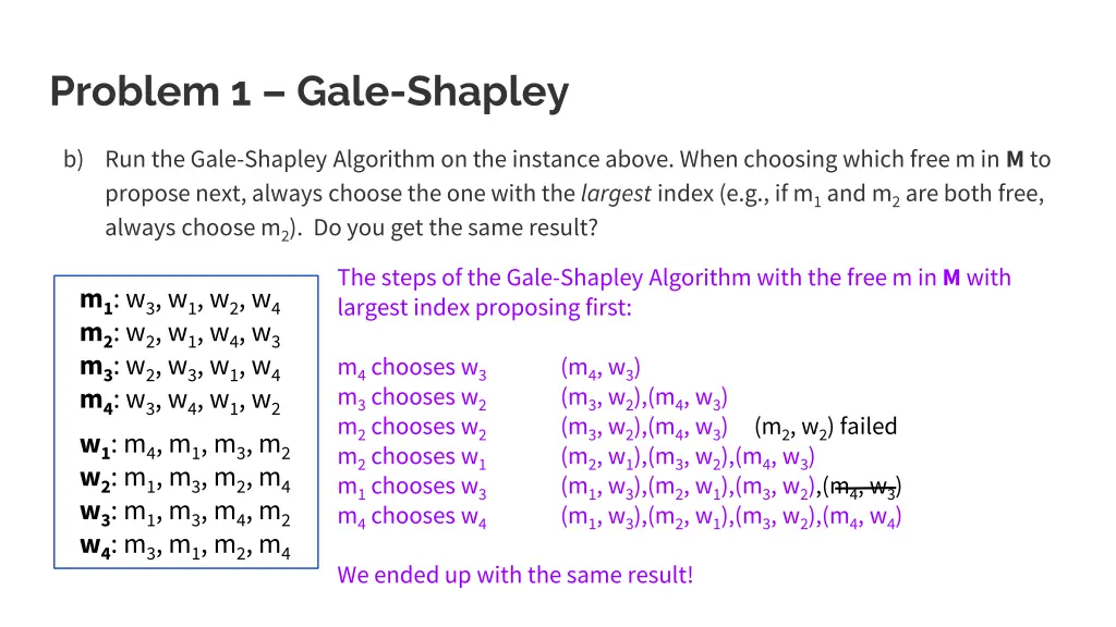 problem 1 gale shapley 12