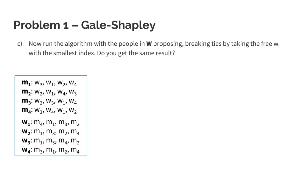 problem 1 gale shapley 13