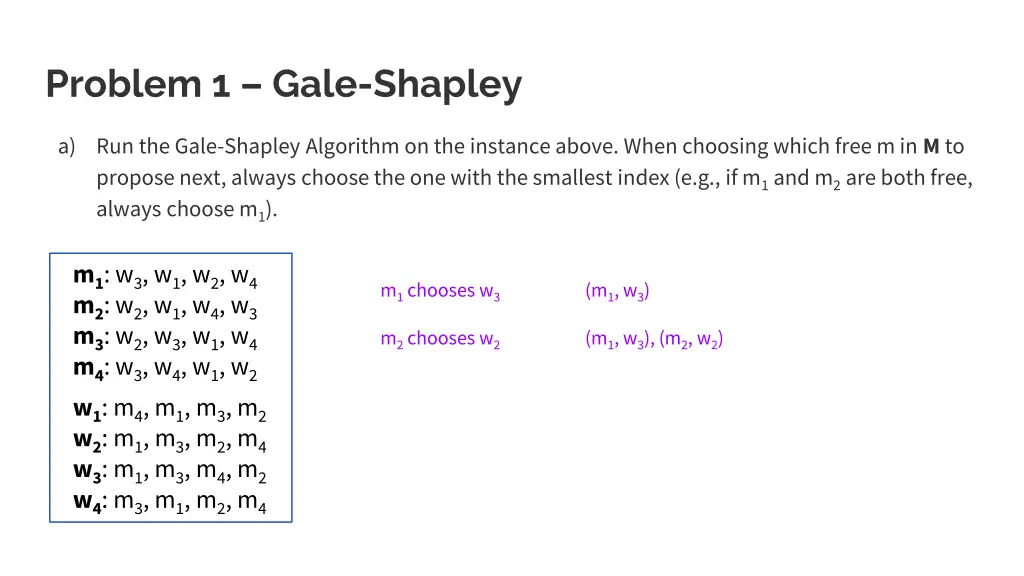 problem 1 gale shapley 2